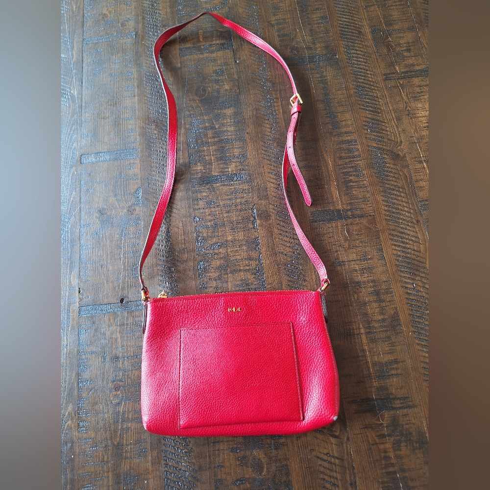 Ralph Lauren Red Crossbody Bag with Classic Design